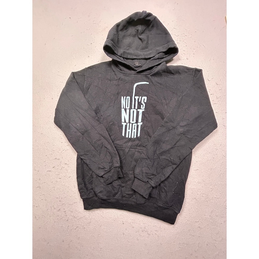 Unbranded NO IT'S NOT THAT Graphic Hoodie Cotton Blend Black S Mens